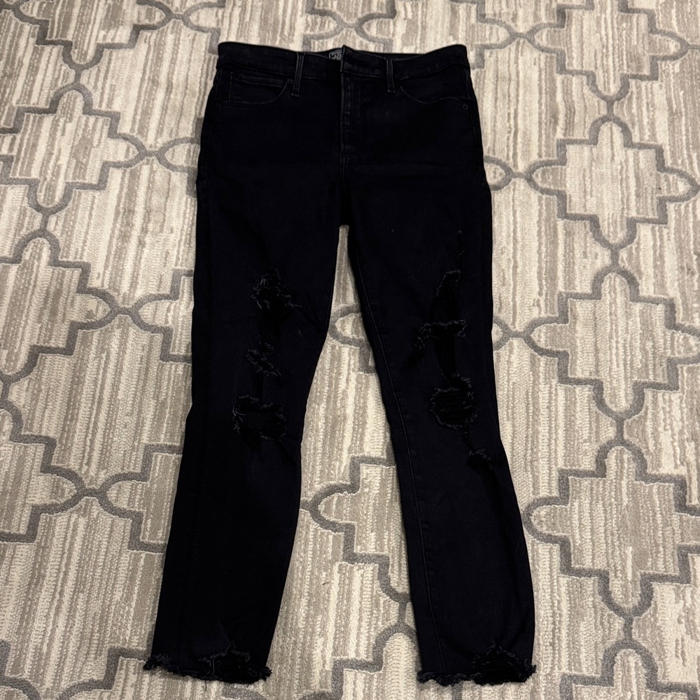Abercrombie & Fitch Black Distressed Skinny Jeans